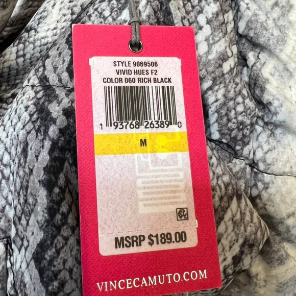 VINCE CAMUTO Demure Snakeskin Print Puffer Jacket Medium NWT! - Picture 10 of 11